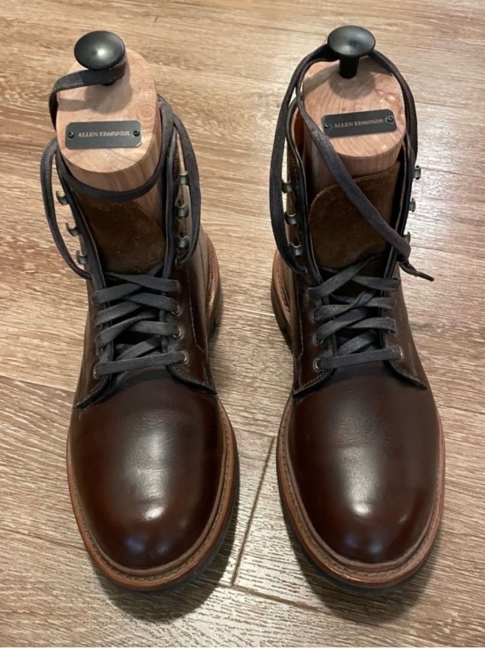 Allen Edmonds Higgins Mill Brown Leather Lace-Up Boots Size 7 D
